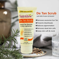 Thumbnail for NutriGlow De Tan Scrub With Milk Protein & Mulethi - Distacart