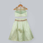 Thumbnail for Pink Cow Fashions Zig-Zag Printed Ghagra Choli With Frill Strips - Distacart