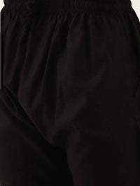 Thumbnail for Manyavar Men Black Solid Kurta with Pyjamas - Distacart