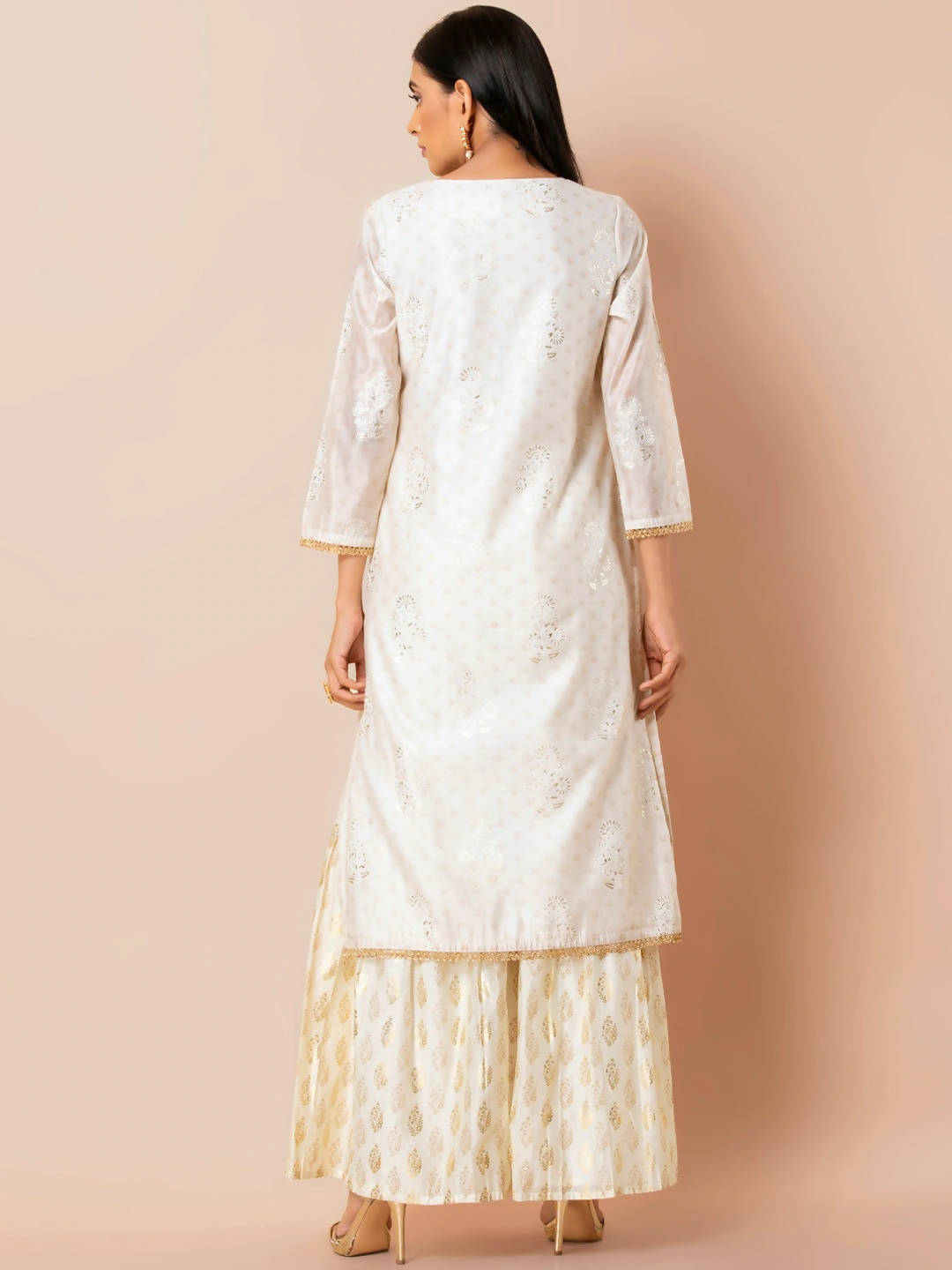 Indya White Embroidered Kurta - Distacart