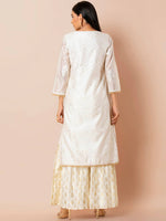 Thumbnail for Indya White Embroidered Kurta - Distacart