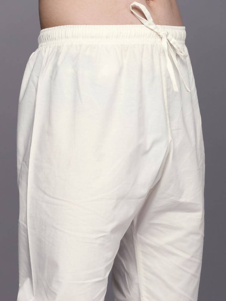 Manyavar Men Navy Blue Embroidered Regular Thread Work Kurta with Pyjamas - Distacart