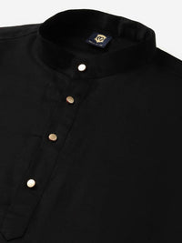 Thumbnail for Manyavar Men Black Solid Kurta with Pyjamas - Distacart