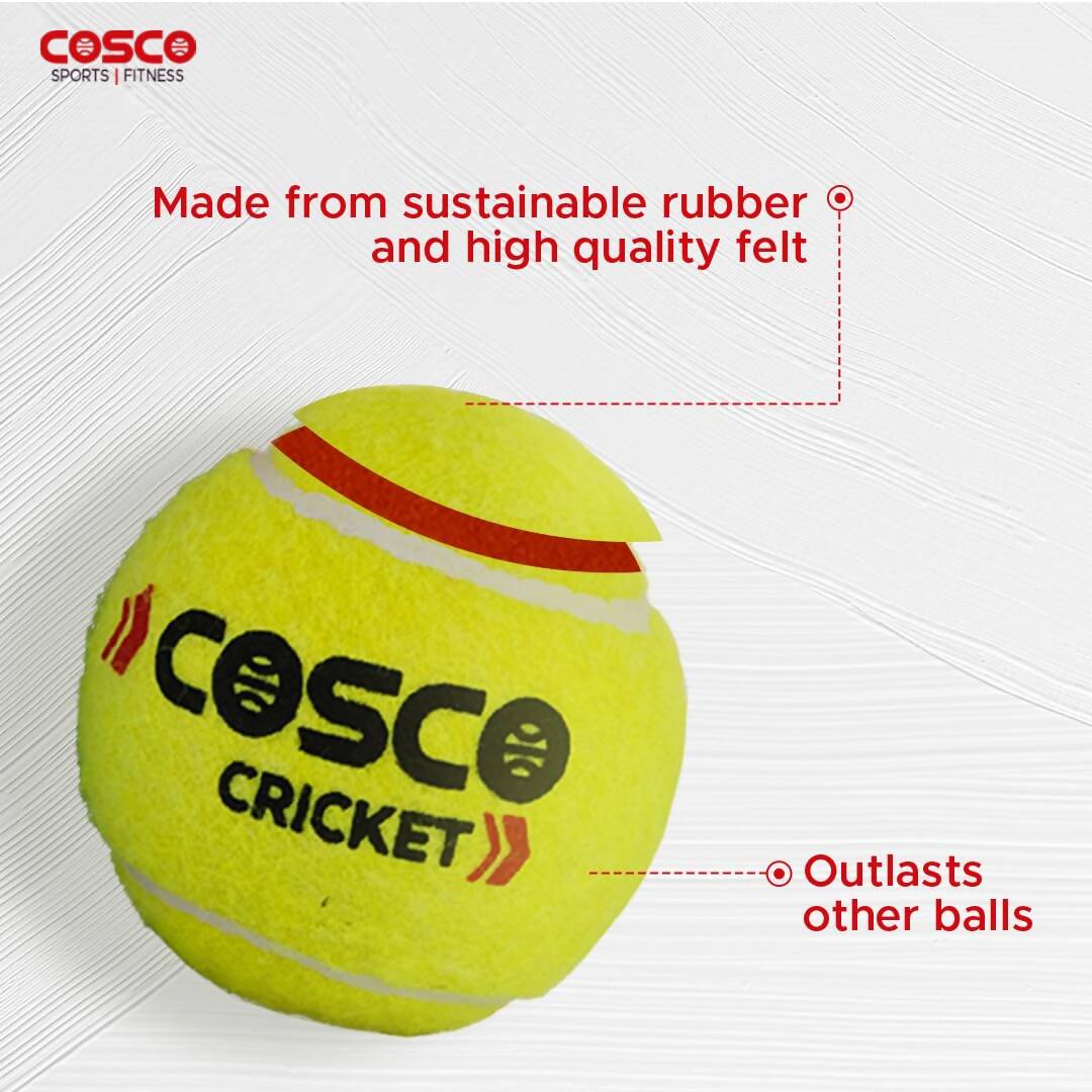 Cosco Light Cricket Tennis Balls (Pack of 3) - Distacart