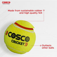 Thumbnail for Cosco Light Cricket Tennis Balls (Pack of 3) - Distacart