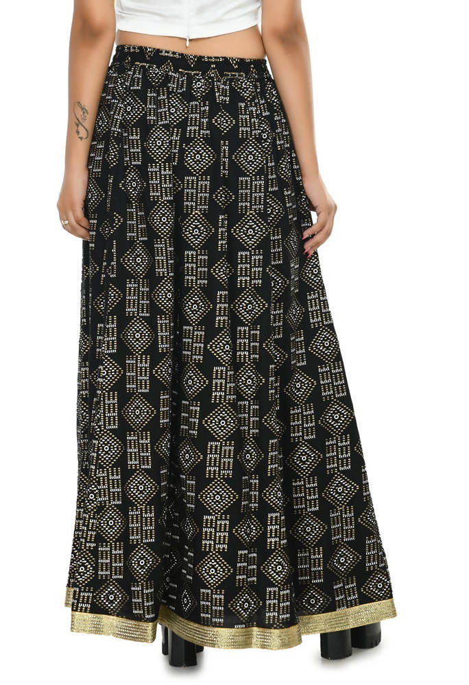 Mominos Fashion Moeza Cotton Black Printed Lehenga (Lancha)