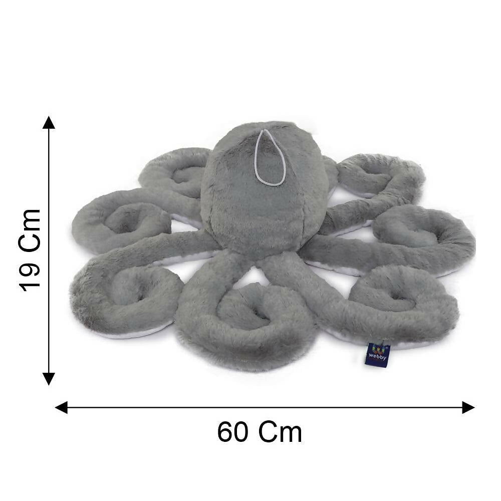 Webby Giant Realistic Stuffed Octopus Animals Soft Plush Toy-Grey - Distacart