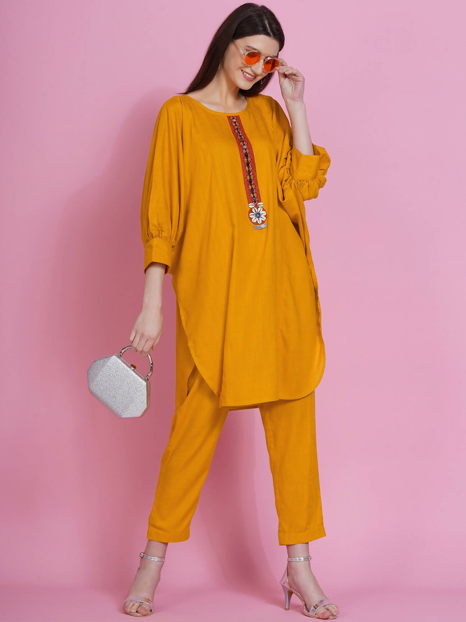 Women Republic Yellow Rayon Boxed Kurta With Pants - Distacart