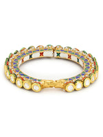 Thumbnail for Gold-Plated Stone Studded Meenakari Bangle - Ruby Raang - Distacart