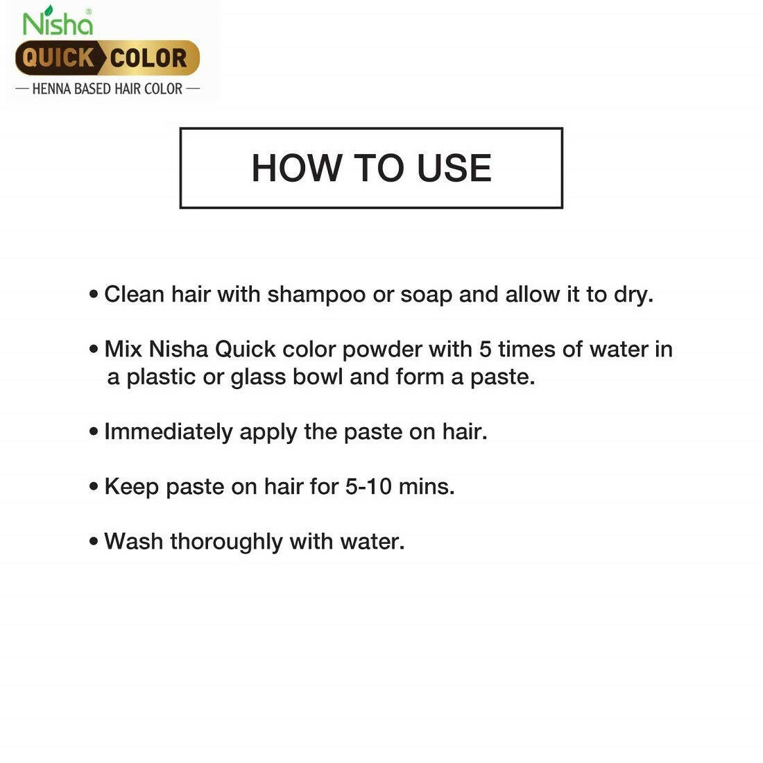 Nisha Henna Based Quick Hair Color Black - Distacart