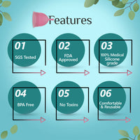 Thumbnail for Floren Reusable Menstrual Cup with Menstrual Cup Wash for Women - Distacart