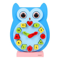 Thumbnail for Matoyi Wooden Colorful Owl Clock With Magnetic Blocks - Distacart