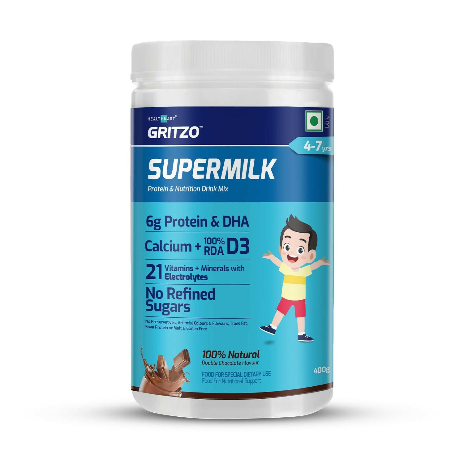 Gritzo SuperMilk 4-7y (Active Kids) Health Drink for Kids - Distacart