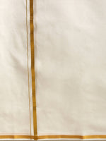 Thumbnail for Ramraj Cotton Mens Wedding Set Cream Regular Dhoti, Shirt & Towel Arathi 1/2