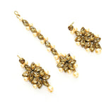 Thumbnail for Mominos Fashion Johar Kamal Gold-Plated Brass Finish Kundan/Pearls Choker For Women (Golden) - Distacart