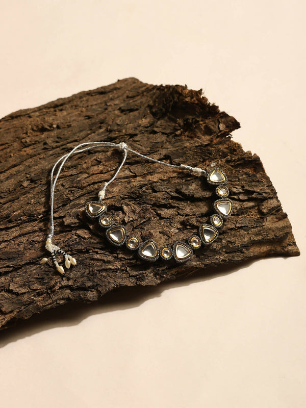 Women's Rhodium-Plated Necklace - Ruby Raang - Distacart