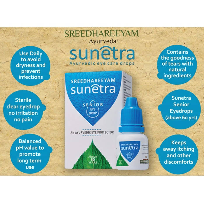Sreedhareeyam Ayurveda Sunetra Senior Herbal Eyedrops - Distacart