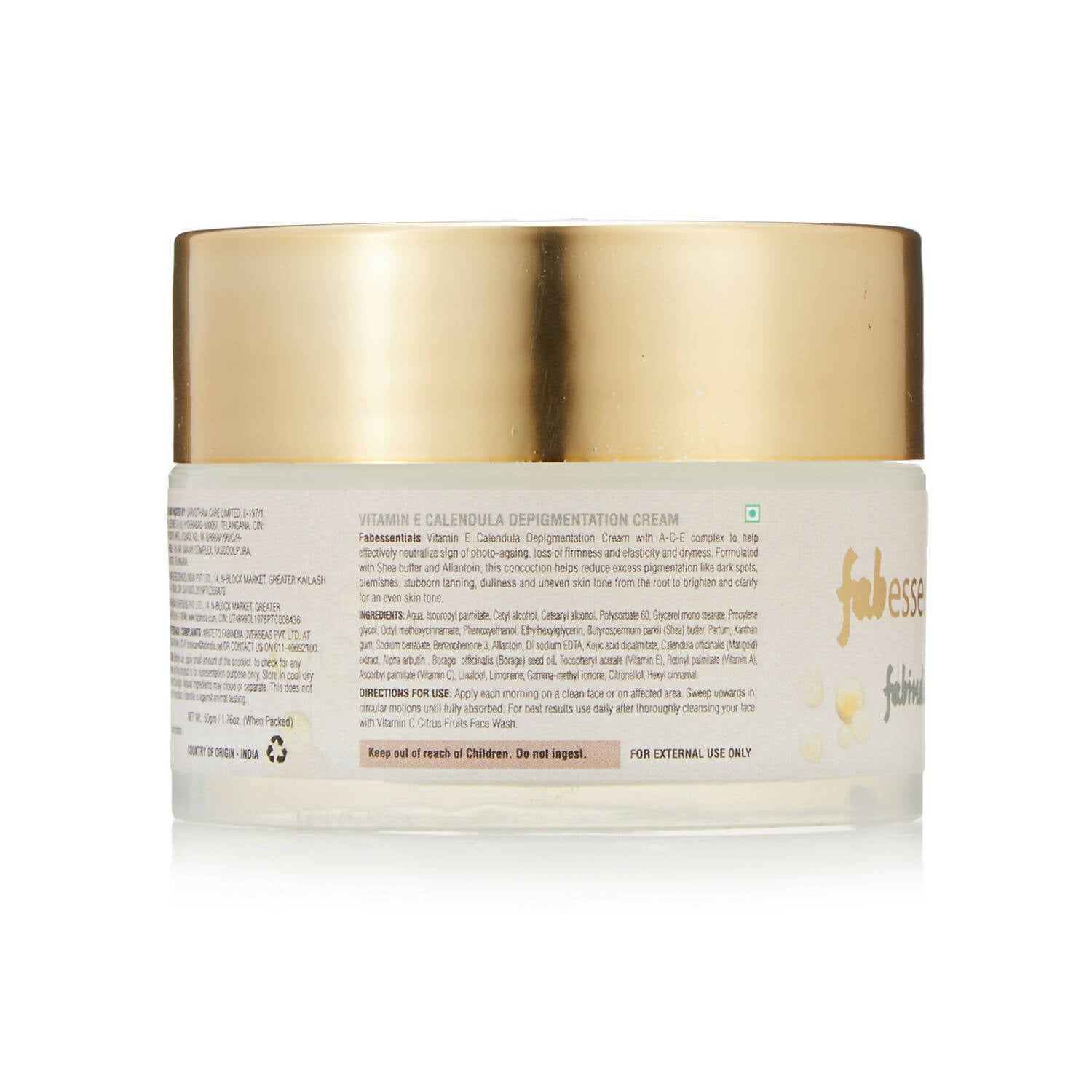 Fabessentials Vitamin E Calendula Depigmentation Cream - Distacart