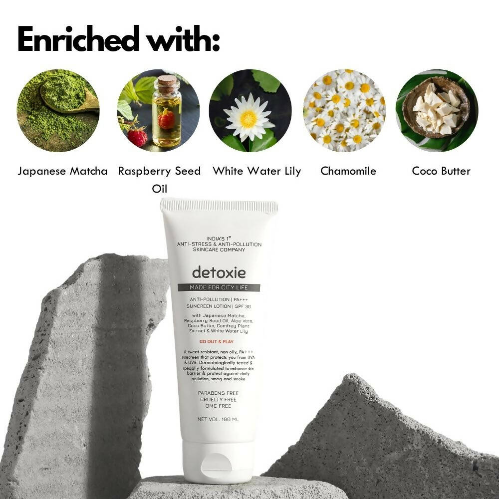 Detoxie Anti-Pollution PA+++ Sunscreen Lotion SPF 30 - Distacart