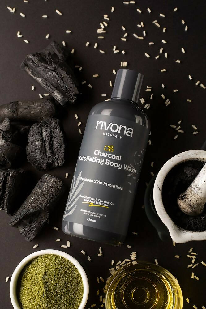 Rivona Naturals Charcoal Exfoliating Body Wash - Distacart