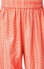 Thumbnail for Lil Drama Golden Weaves Orange Crop Top With Palazzo Co-Ordinate Set - Distacart