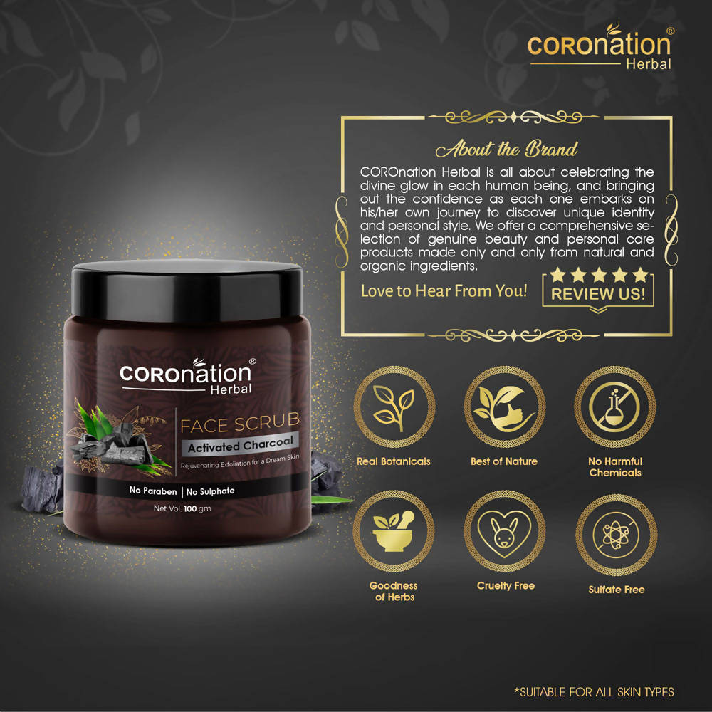 Coronation Herbal Activated Charcoal Face Scrub - Distacart