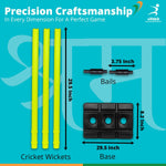 Thumbnail for Vifitkit Cricket Stumps with Stand & Bails (Black and Flourescent Green) - Distacart
