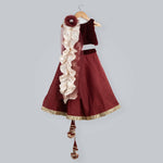 Thumbnail for Pink Cow Fashions Red Ghagra Choli With Frill Dupatta - Distacart
