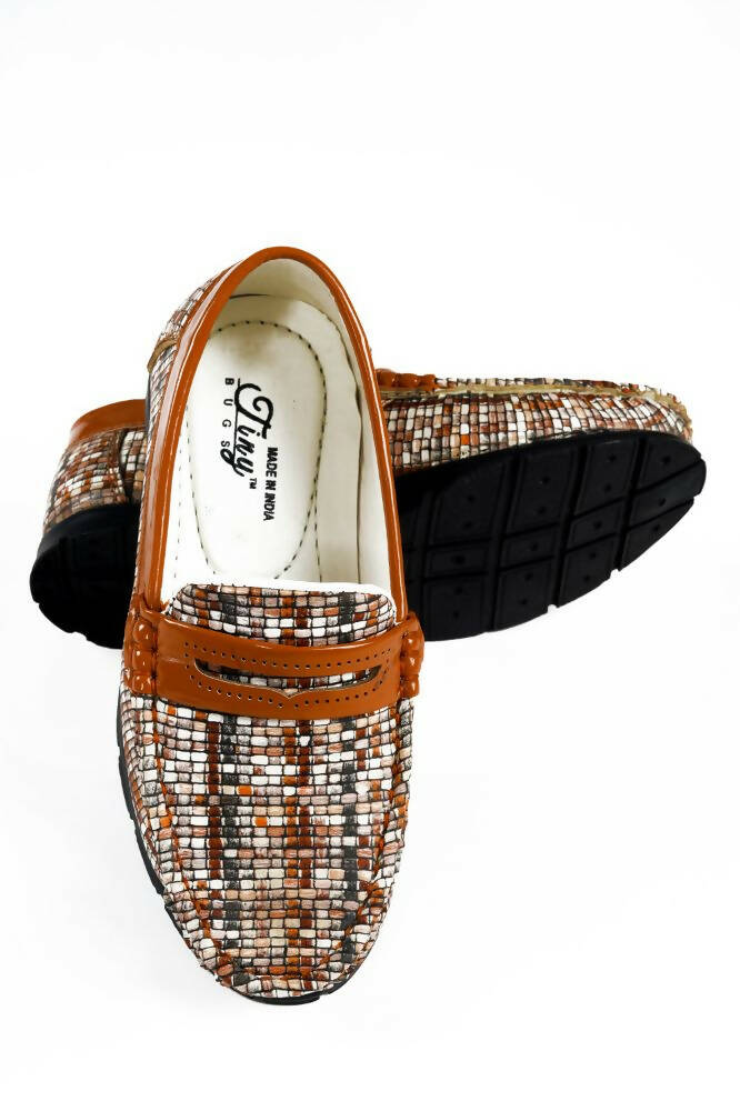 Tiny Bugs Boys Printed Slip On Loafers - Tan - Distacart