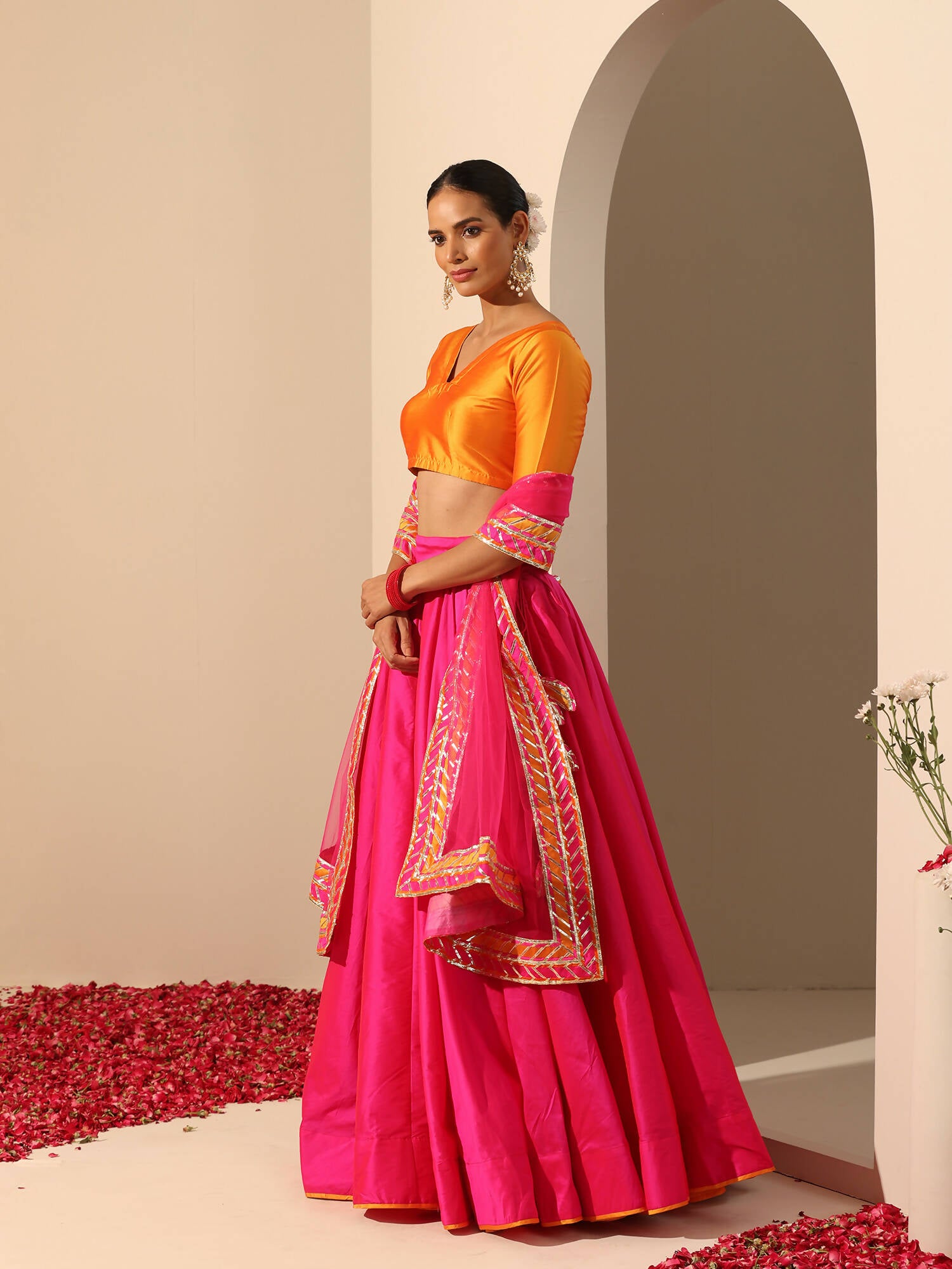 Pomcha Jaipur Pink Gul Hot Pink Lehenga - Distacart