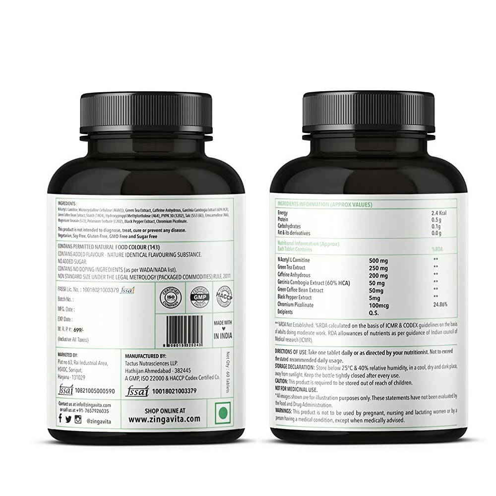 Zingavita Burn Max Tablets with Garcinia Cambogia - Distacart
