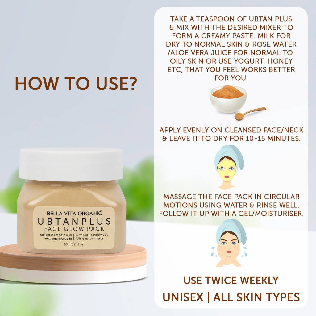 Bella Vita Organic Ubtan Plus Face Glow Pack - Distacart
