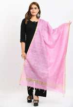 Thumbnail for Mominos Fashion Moeza Women's Cotton Zari Box Baby Pink Dupatta - Distacart