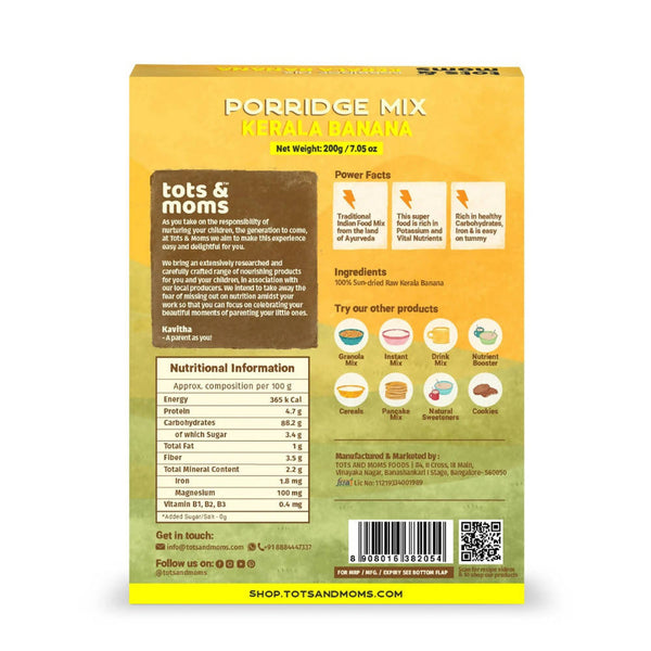 Tots and Moms Kerala Banana Porridge Mix - Distacart