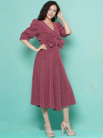 Thumbnail for Women Republic Pink Dress with Attached Bow - Distacart