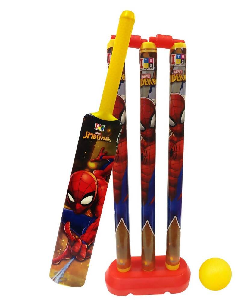 Manaki Enterprise Plastic Spiderman Cricket Kit (Multicolour) - Distacart