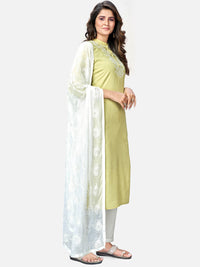 Thumbnail for NOZ2TOZ Women Lime Green Kurta With Pant & Dupatta (3pcs set) - Distacart