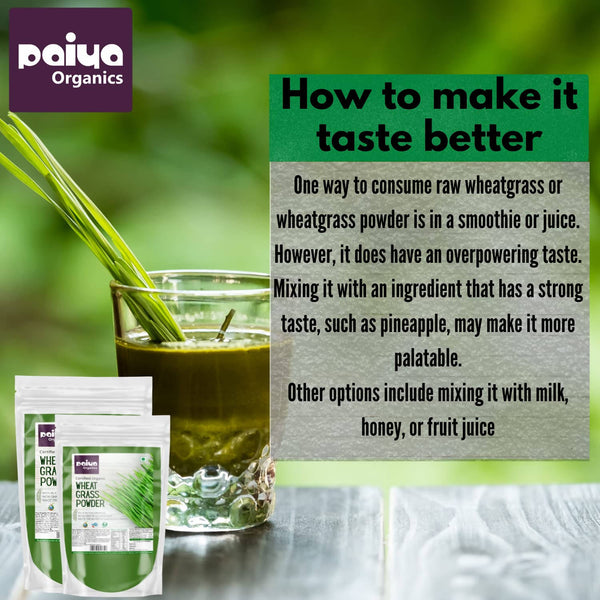 Paiya Organics Certified Organic Wheat Grass Powder - Distacart