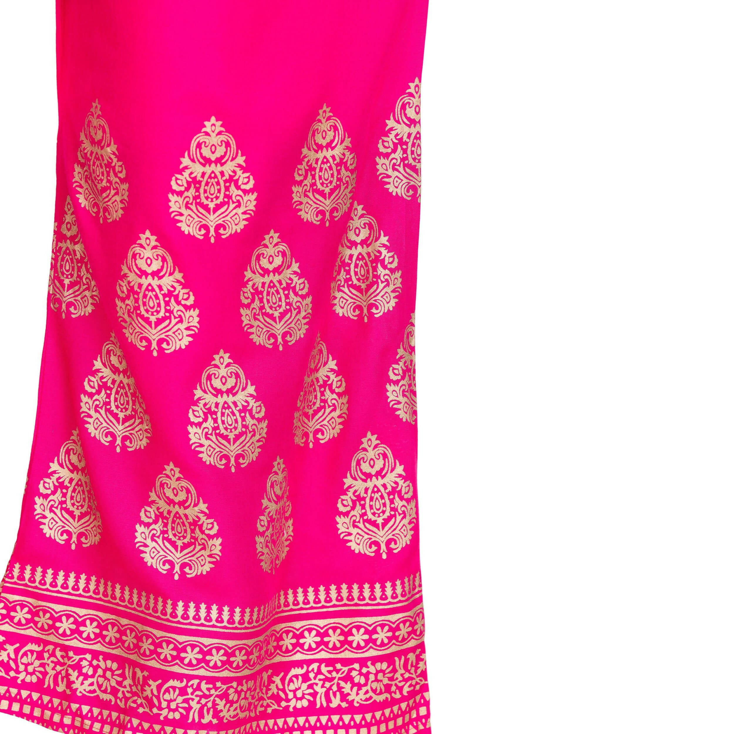 PAVONINE Rani Color Golden Printed Rayon Fabric Sharara For Women & Girls - Distacart