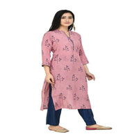 Thumbnail for Lagi Women's Pink Printed Straight Kurta & Pant (MC41B)