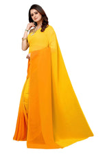 Thumbnail for Vamika Yellow Half N Half Georgette Saree - Distacart