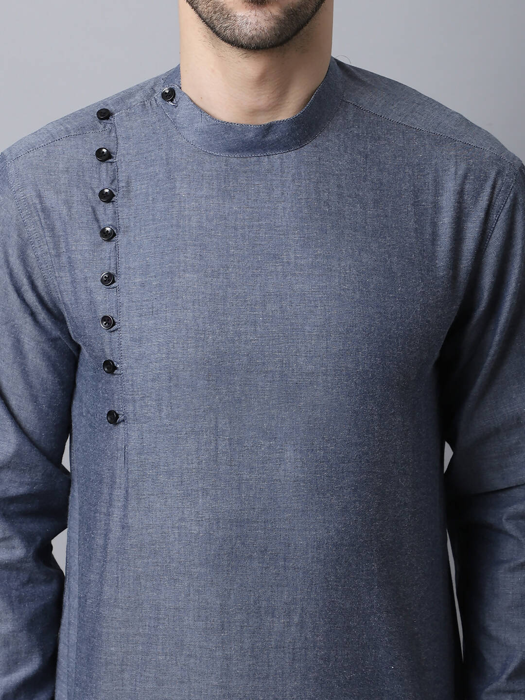 Even Apparels Grey Pure Cotton Kurta With Side Placket - Distacart