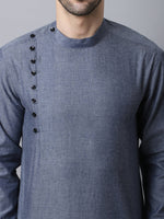 Thumbnail for Even Apparels Grey Pure Cotton Kurta With Side Placket - Distacart
