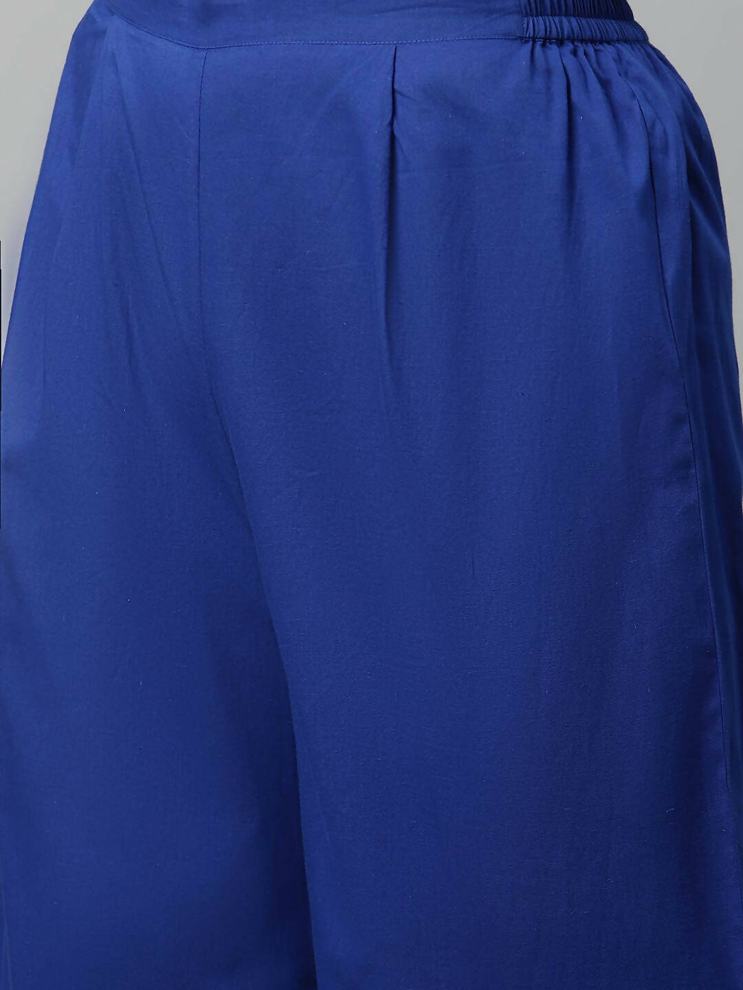 Ahalyaa Womens Indigo Blue Pure Cotton Printed Kurta Palazzo Set - Distacart