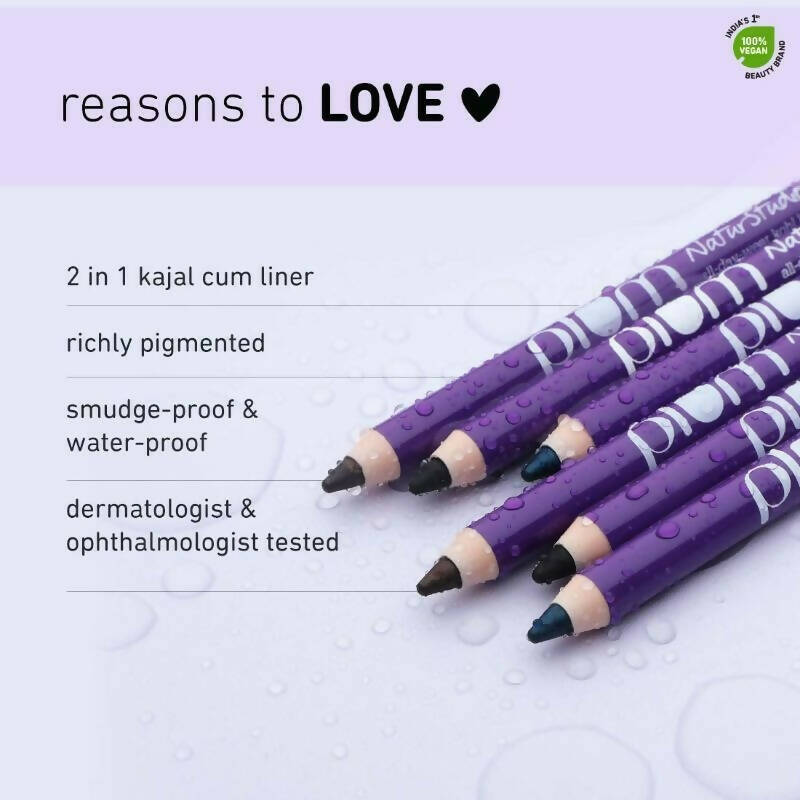 Plum NaturStudio All-Day-Wear Kohl Kajal - Black Brilliance - Distacart