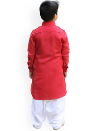 Thumbnail for Manyavar Boys Orange Kurta with Pyjamas - Distacart