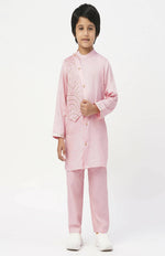 Thumbnail for Lil Drama Bollywood Tadka Pink Kurta Pant Set For Boys - Distacart