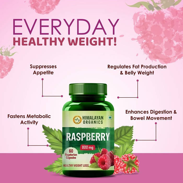 Organics Raspberry 800 mg, Healthy Weight Loss: 60 Vegetarian Capsules