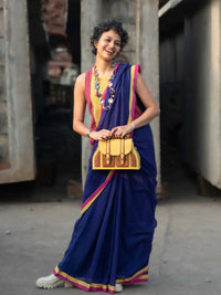 Thumbnail for Suta Purple Solid Mul Cotton Saree - Distacart