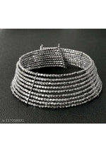 Thumbnail for Mominos Fashion Joharkamal Oxidised Beaded work Hasli Design Choker For Women & Girls - Distacart